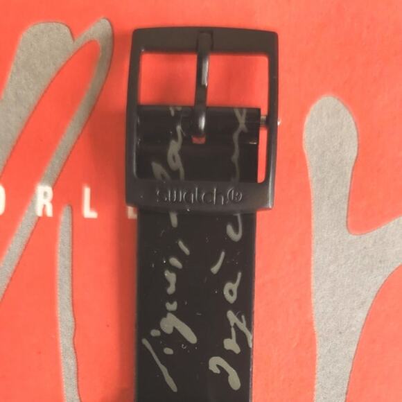 Swatch watch WHITE WRITING GB165 1995 Standard Gents Designed by Jennifer Morla - Picture 4 of 7